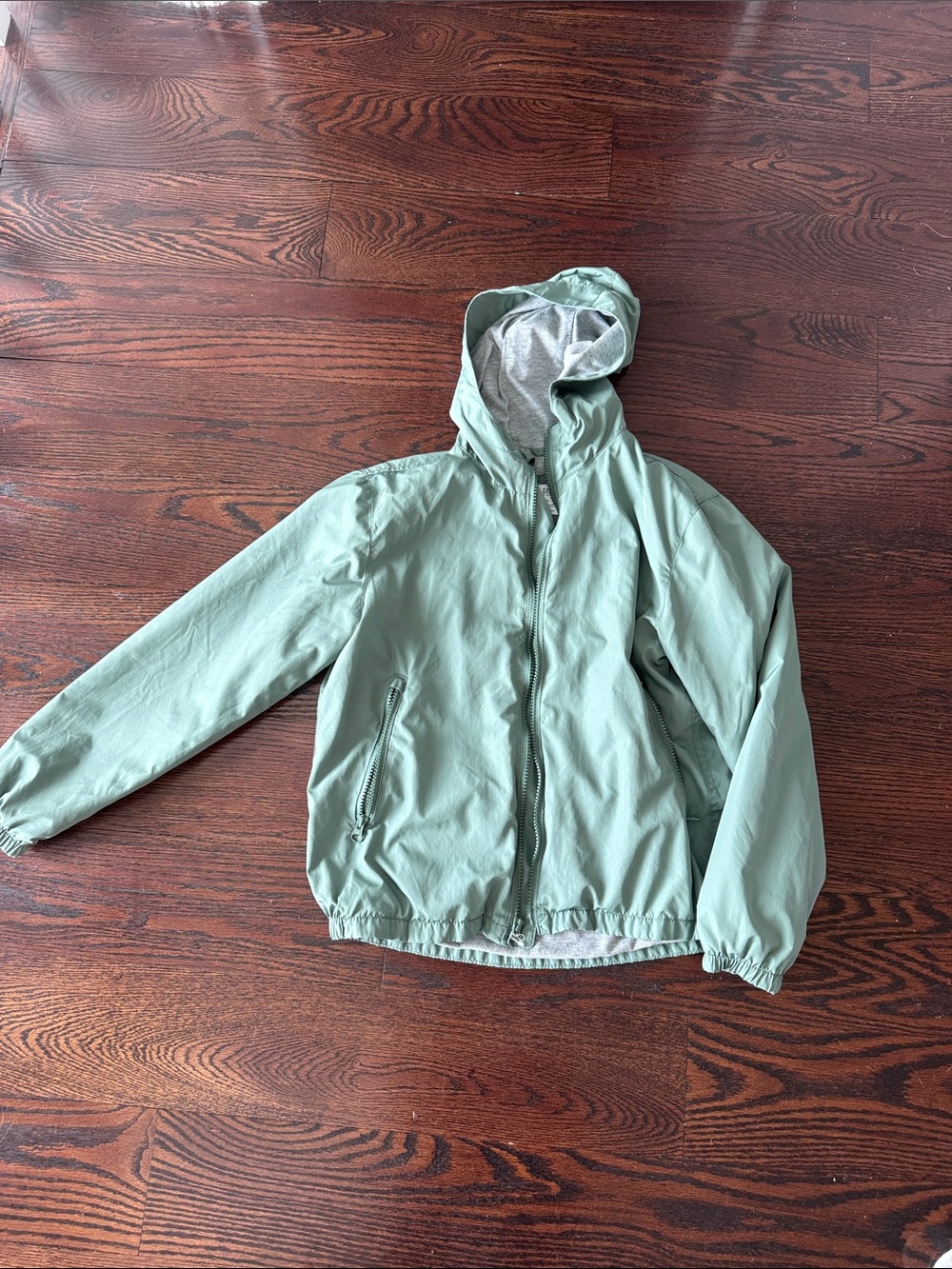 Like new Kids Lightweight water and wind resistant Hooded Jacket - Sage Green